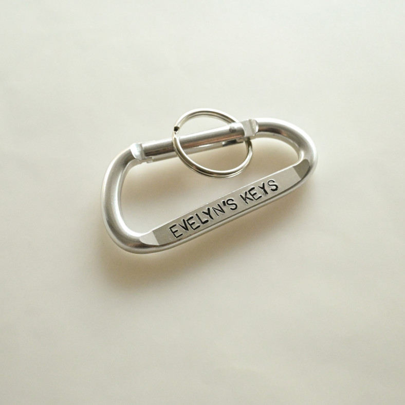 Personalized Carabiner, Customized Evelyn's Keys detail 1