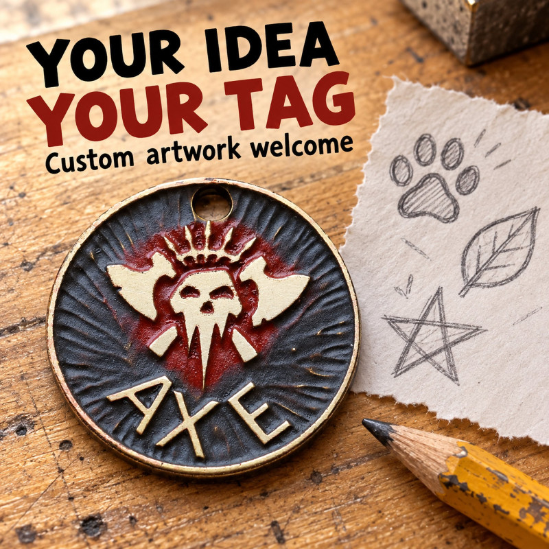 Personalized Pet ID Tag, Custom Dog Name Tag, Fantasy Skull Pet Collar Tag detail 2
