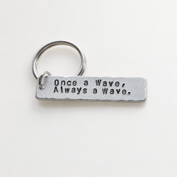 Personalized Hand Stamped Keychain, Custom Message Aluminum Keychain, Name or Date Gift product photograph
