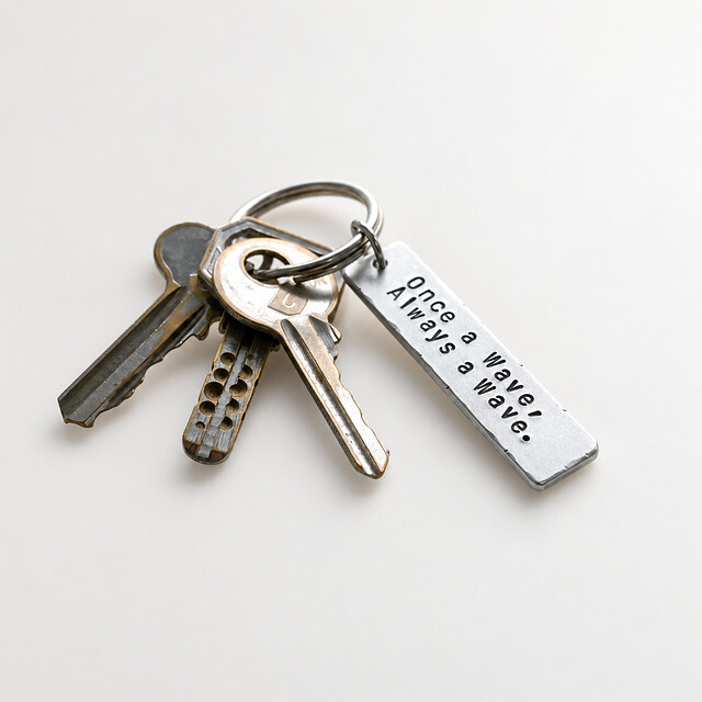 Personalized Hand Stamped Keychain, Custom Message Aluminum Keychain, Name or Date Gift detail 4 thumbnail