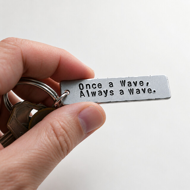 Personalized Hand Stamped Keychain, Custom Message Aluminum Keychain, Name or Date Gift detail 2 thumbnail