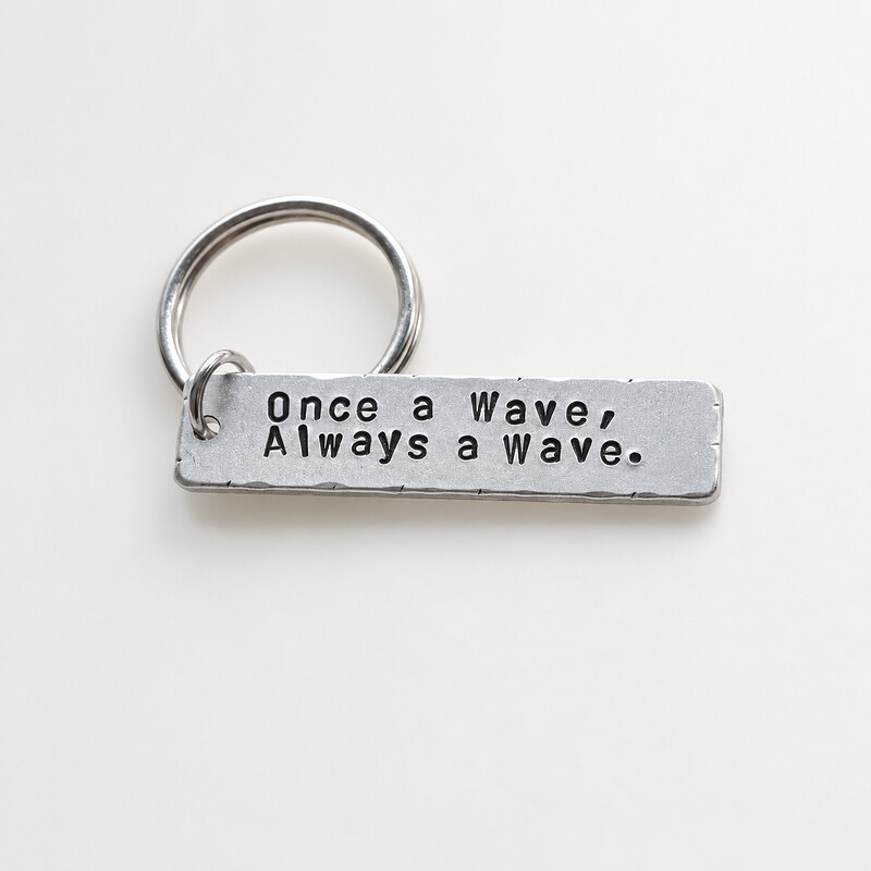 Personalized Hand Stamped Keychain, Custom Message Aluminum Keychain, Name or Date Gift product photograph