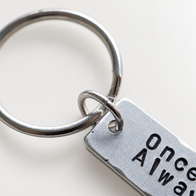 Personalized Hand Stamped Keychain, Custom Message Aluminum Keychain, Name or Date Gift detail 6 thumbnail