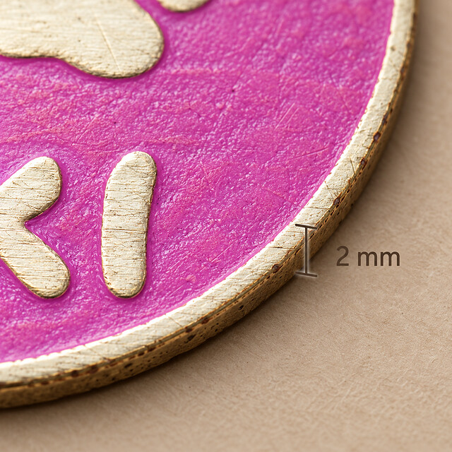 Personalized Pink Heart Paw Pet ID Tag, Round Brass detail 2
